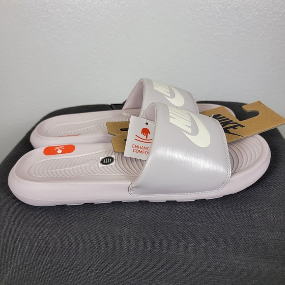 Nike Victori One Barely Rose/Silver Women's Slides Sandals US Size 10 - Picture 4 of 7